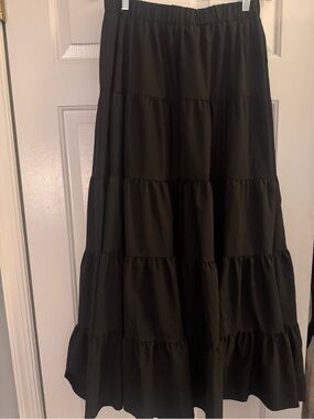 Tiered Black Maxi Skirt